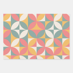 Colourful Mid Century Modern Abstract Pattern  Wrapping Paper Sheet
