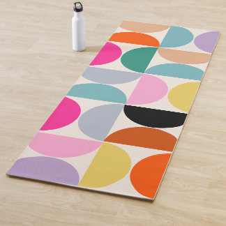 Colourful Mid Century Modern Abstract Pattern Yoga Mat