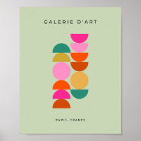 Colourful Mid Century Modern Geometric Green