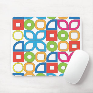 Colourful Mid Century Modern Geometric Mousepad