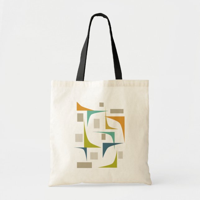 Colourful Mid Century Modern Geometric Tote Bag (Front)