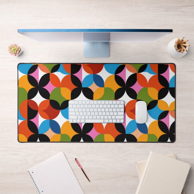 Colourful Mid Century Modern Pattern RETRO Abstrac Desk Mat (Office 1)
