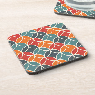 Colourful Mid-Century Modern Style Pattern Coaster
