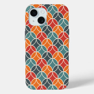 Colourful Mid-Century Modern Style Pattern iPhone 15 Case