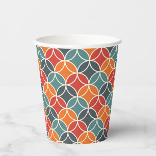 Colourful Mid-Century Modern Style Pattern Paper Cups