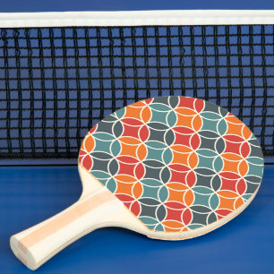 Colourful Mid-Century Modern Style Pattern Ping Pong Paddle