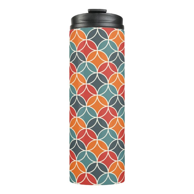 Colourful Mid-Century Modern Style Pattern Thermal Tumbler (Front)