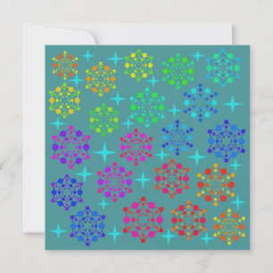 Colourful Mid Century Retro Pattern Art Design Card