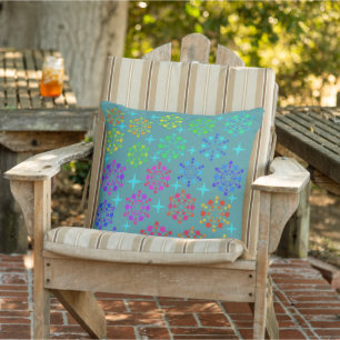 Colourful Mid Century Retro Pattern Art Design Cushion