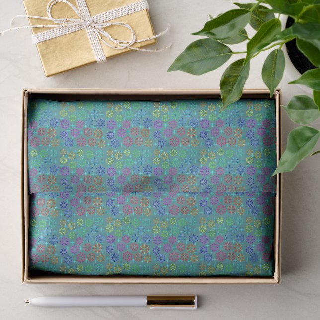 Colourful Mid Century Retro Pattern Art Design Tissue Paper (Gift)