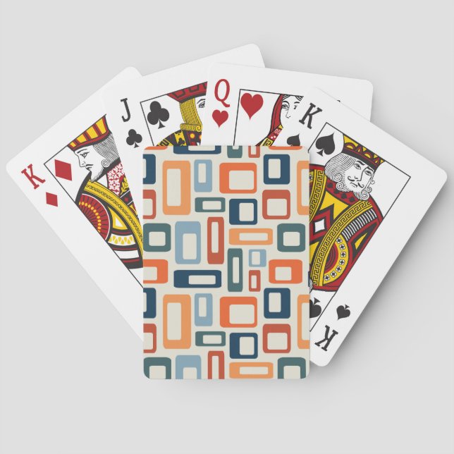 Colourful Mid Century style shapes Playing Cards (Back)