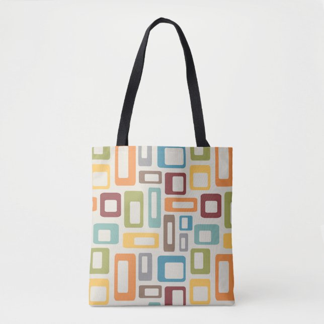 Colourful Mid Century style shapes Tote Bag (Front)