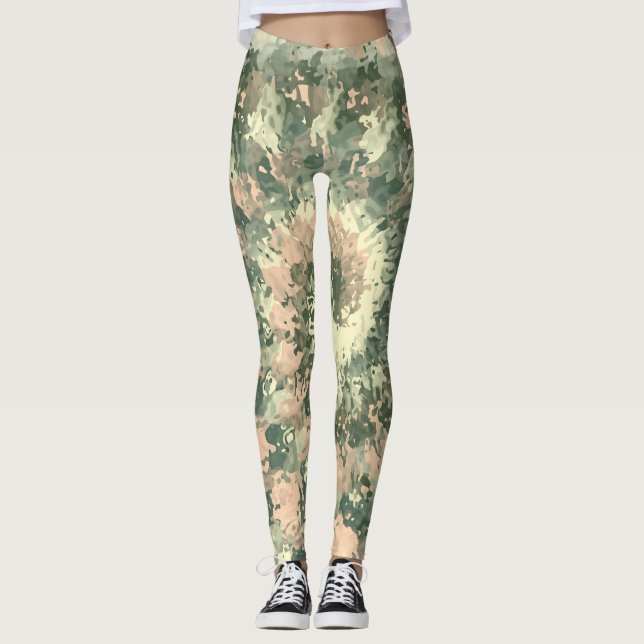 Colourful Military Camouflage Leggings (Front)