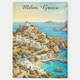 Colourful Milos Greece Aegean Sea Travel Magnet