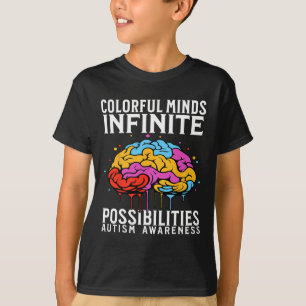 Colourful Minds Autism Awareness Kids Support Gift T-Shirt