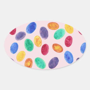 Colourful Mini Easter Eggs, Jelly Beans Stickers