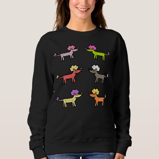 Colourful Mini Poodles Sweatshirt (Front)