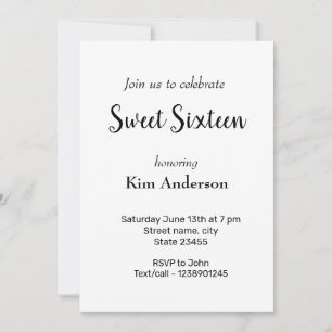 Colourful minimal add your text picture name invitation