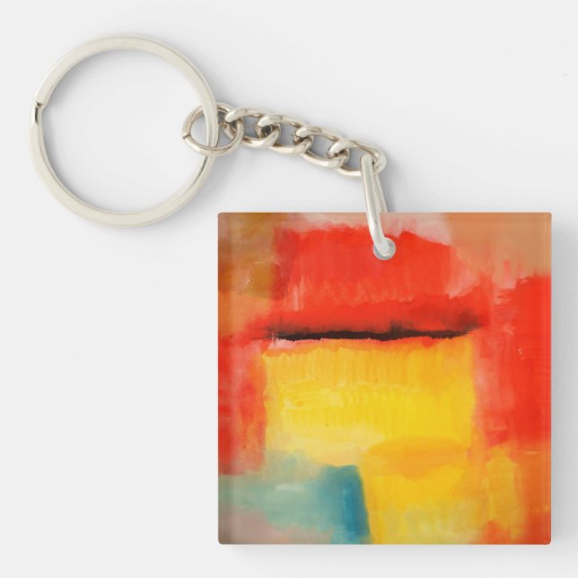 Colourful Minimalist Abstract Artwork Key Ring (Front)