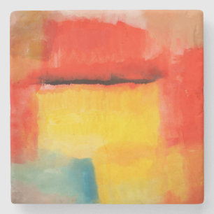 Colourful Minimalist Abstract Artwork Stone Coaster