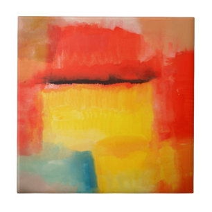 Colourful Minimalist Abstract Artwork Tile