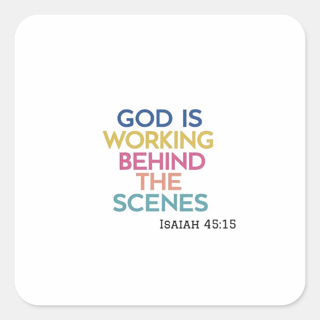 Colourful Minimalist Isaiah Verse Hopeful Theme Square Sticker (Front)