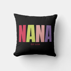 Colourful minimalist nana EST grandma Cushion