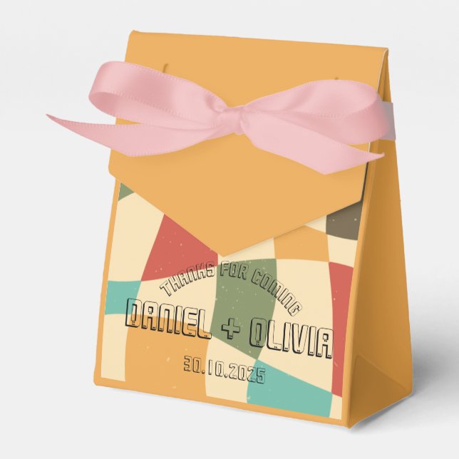 Colourful Minimalist Wedding Favour Box (Front Side)