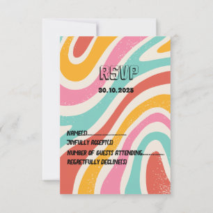 Colourful Minimalist Wedding RSVP Card
