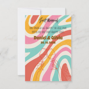 Colourful Minimalist Wedding RSVP Card