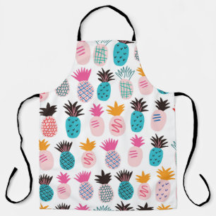 Colourful minimalistic abstract pineapples and lea apron