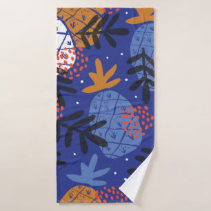 Colourful minimalistic abstract pineapples and lea bath towel
