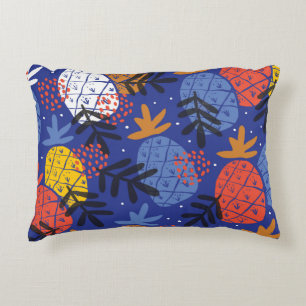 Colourful minimalistic abstract pineapples and lea decorative cushion