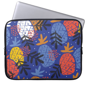 Colourful minimalistic abstract pineapples and lea laptop sleeve