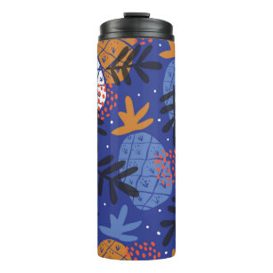 Colourful minimalistic abstract pineapples and lea thermal tumbler