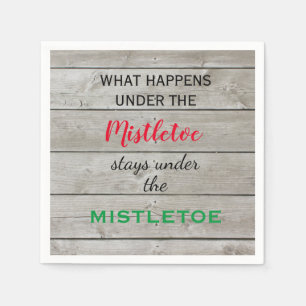 Colourful Mistletoe Holiday Napkin