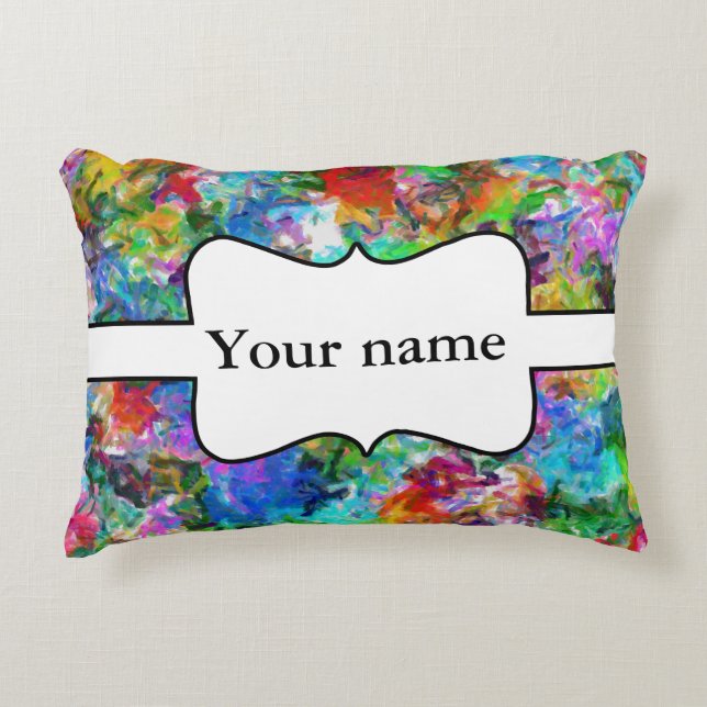 Colourful mix abstract design decorative cushion (Front)
