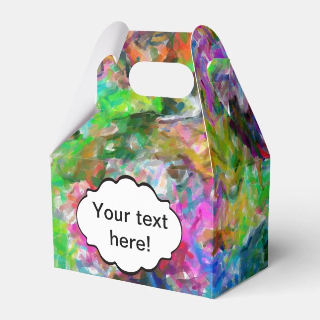 Colourful mix abstract design favour box (Front Side)