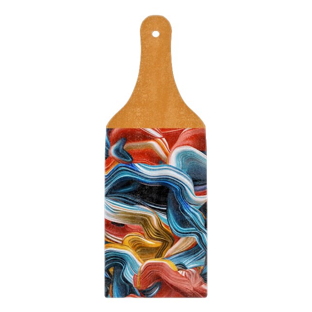 Colourful Mix of Colour Blue Coral Cutting Board (Front)
