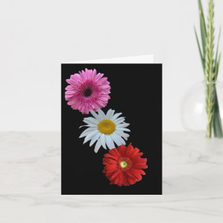 Colourful Mixed Floral Daisy Flat Note Card