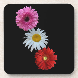 Colourful Mixed Floral Daisy Hard Plastic Coaster