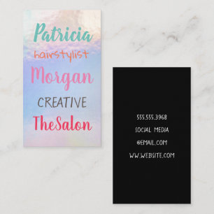 Colourful Mixed Fonts   Pastel Foil Business Card