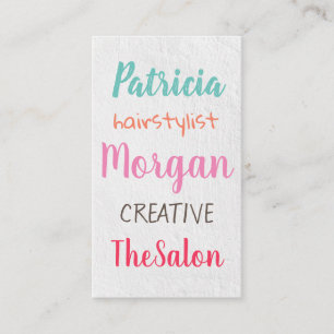 Colourful Mixed Fonts / Subtle Texture Business Card