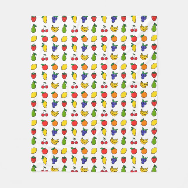 Colourful Mixed Fruit Pattern Fleece Blanket (Front)