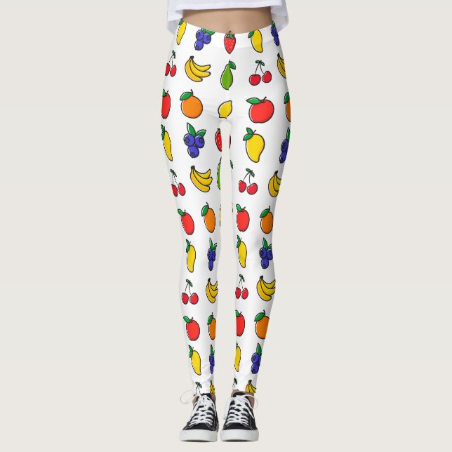 Colourful Mixed Fruit Pattern Leggings (Front)