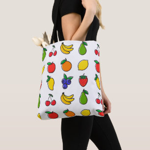 Colourful Mixed Fruit Pattern Tote Bag