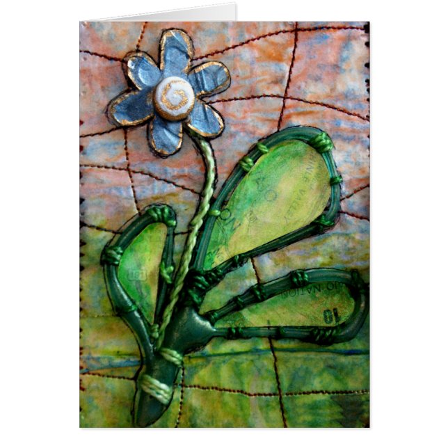 Colourful mixed media flower (Front)