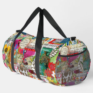 Colourful Mixed Media Inspirational Duffle Bag