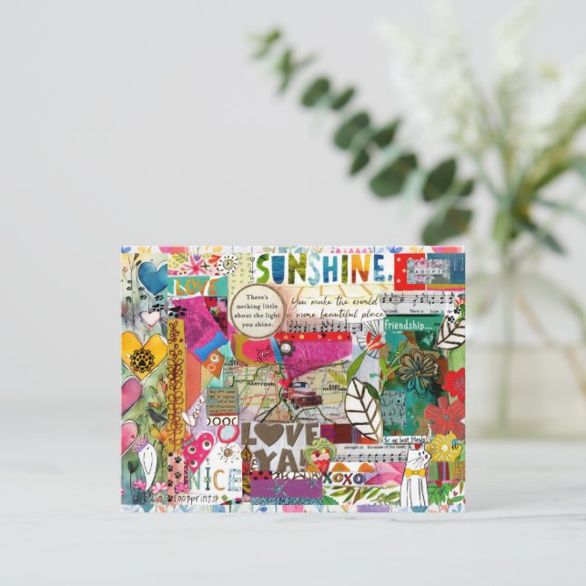 Colourful Mixed Media Inspirational Greeting Card (Standing Front)