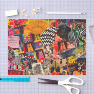 Colourful Mixed Media Pop Art Collage Tissue Paper